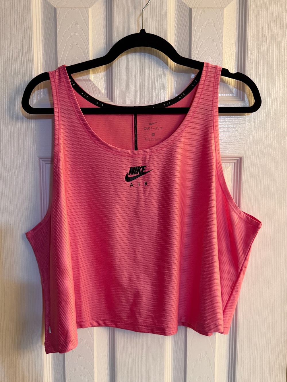 Nike Pink Dri-FIT Cropped Tank with Black Logo